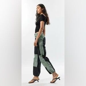 Silence + Noise Black and Green Cargo Pants